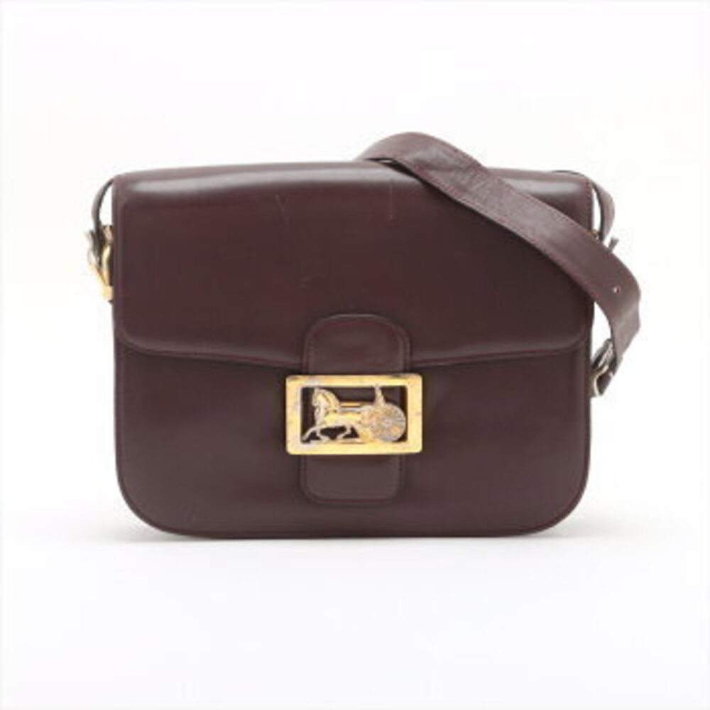 Celine carriage hardware Burgundy Red leather shoulder bag crossbody - Picture 1 of 13